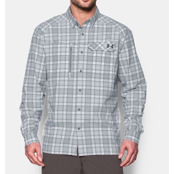 Under Armour Other - Under Armour Men's Fish Hunter Plaid Long Sleeve Shirt In Gray